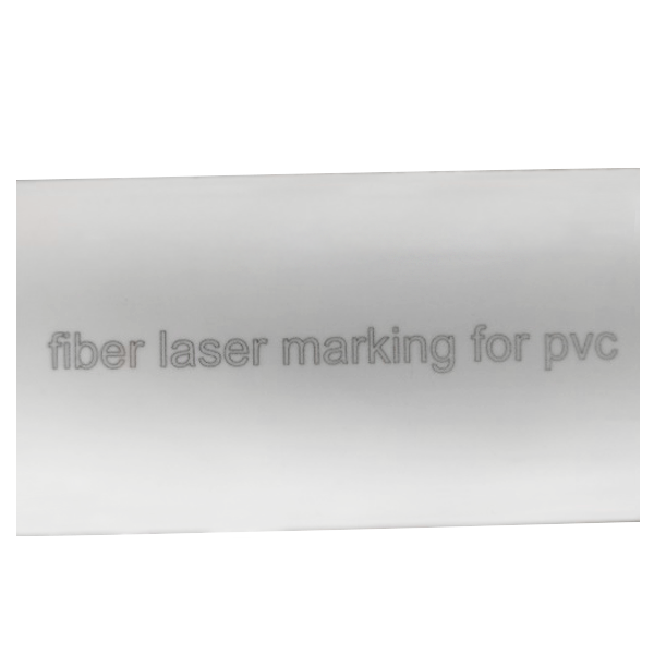 laser marking sample on pvc pipe