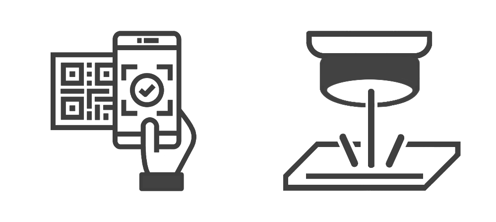 Permanent marking, traceable information, barcode QR code