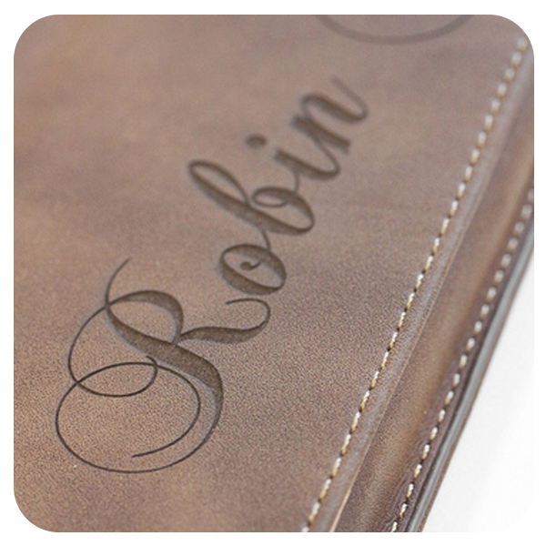 Laser engrave on leather