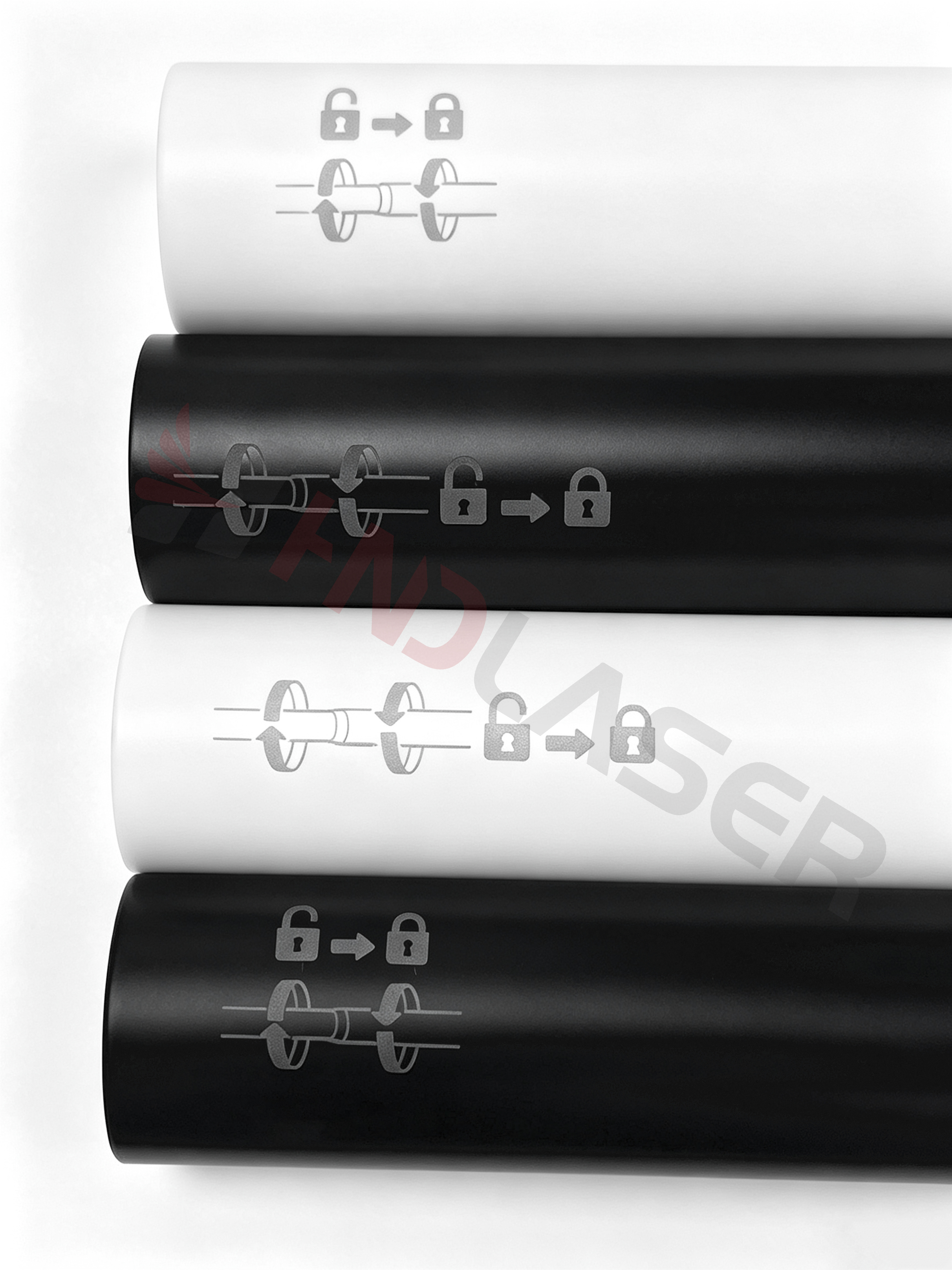 laser mark curtain rods